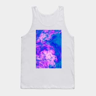 Bubblegum Pink and Blue Burst Abstract Artwork Tank Top